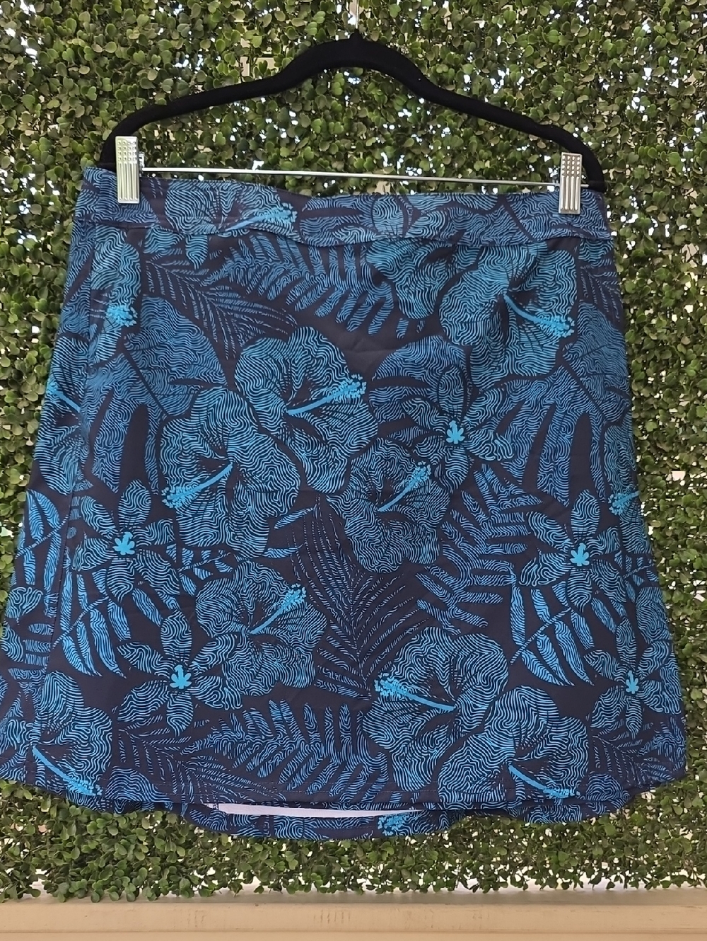 RipSkirt Hawaii Length Maui Moonlight Wrap Skirt Blue Teal Tropical Pockets